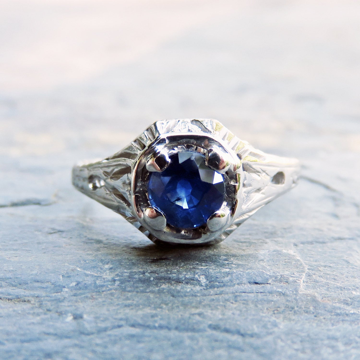 Stella Grace 14k White Gold Aquamarine, White Sapphire & Diamond Accent  Vintage Halo Ring